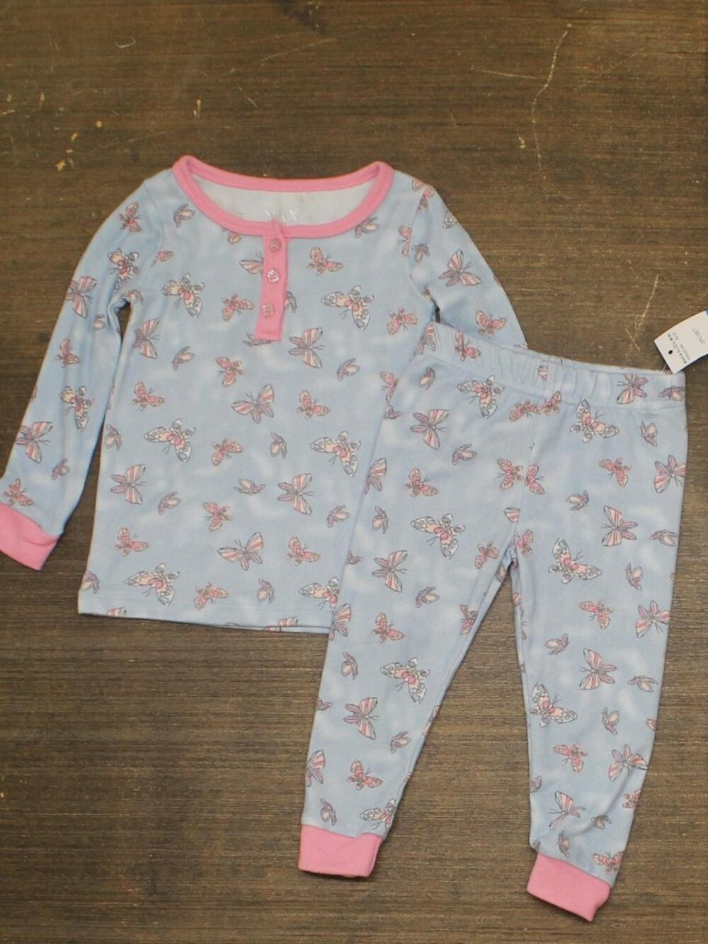 NEW Max & Olivia Baby Girls Snug Fit 2-Piece Pajama Set Blue Multi 24M